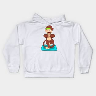 Monkey at Yoga in Standing Kids Hoodie